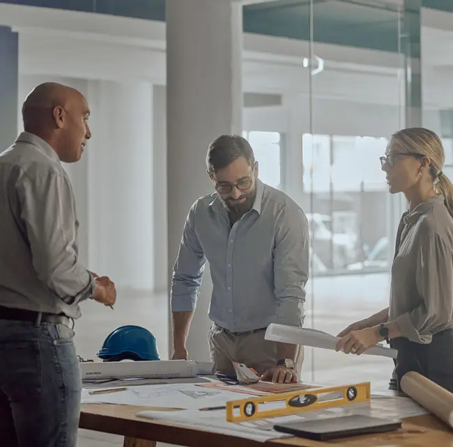 Meeting with an employer's construction team